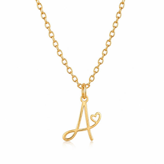 A-Z Cursive Heart Necklace VIP