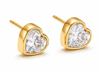 Bezel Love Stud Earrings VIP