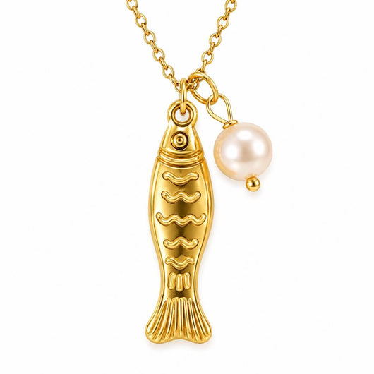 Fish Pearl Pendant Necklace VIP