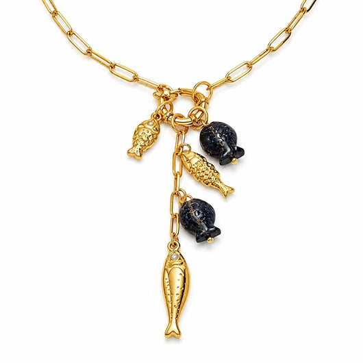 Fish Pendant Paperclip Necklace VIP