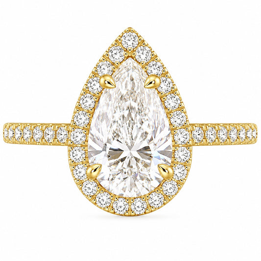 Gold 1ct Pear Ring VIP