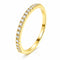 Gold Half Eternity Band Ring 2mm