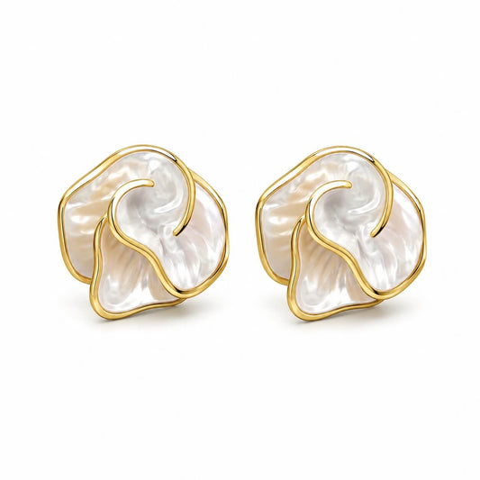 Mother Of Pearl Bloom Stud Earrings VIP