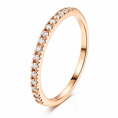 Rose Gold Half Eternity Band Ring 2mm