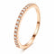 Rose Gold Half Eternity Band Ring 2mm