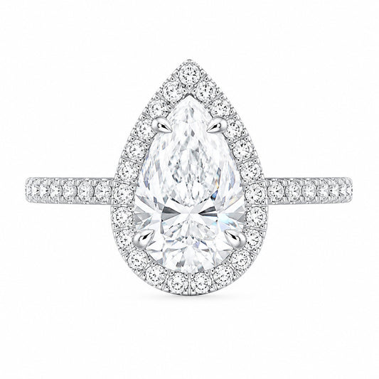 Silver 1ct Pear Ring VIP