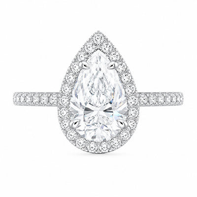Silver 1ct Pear Ring VIP