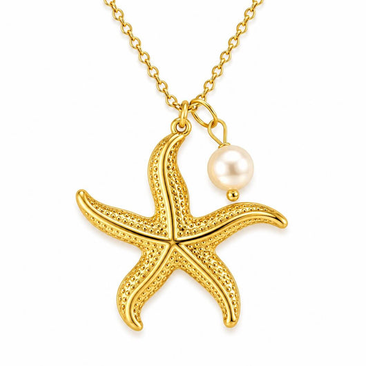 Starfish Pearl Pendant Necklace